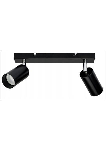 Modern Siyah Mutfak,salon,giyinme Odası,cafeler Için Gün Işiğı Metal 2li Spot(Ampul Dahil)