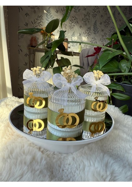 Nikah-Düğün Hediyelik Mum Özel Süslemeli Dağıtmalık Hediyelik Mum Isimli 10LU indirimleri