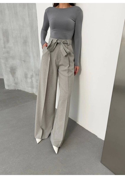 Sante Çi̇zgi̇li̇ Bel Kuşakli Palazzo Pantolon modelleri