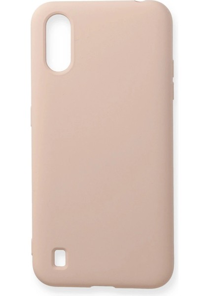 Samsung Galaxy A01 Kılıf Nano Içi Kadife Silikon - Pudra - AKMONL3705-7652
