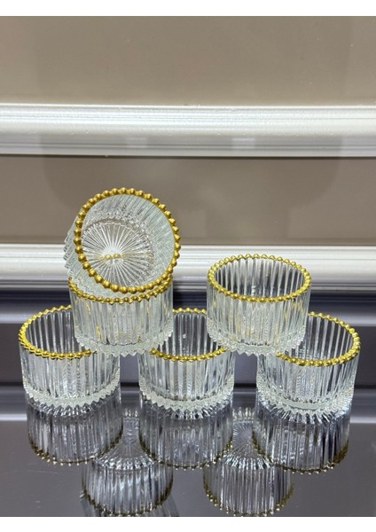 Yaldızlı Cam Sosluk & Sunumluk & Drajelik Yeni Ürün 6'lı fırsatları