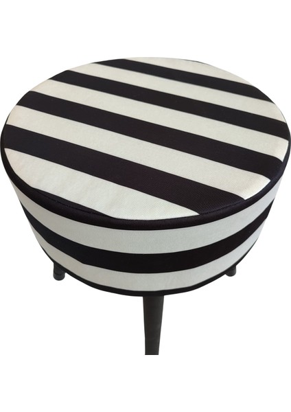 Puf Koltuk Bench Tabure – Zebra Siyah Beyaz Desen - Ahşap Ayaklı - Doğal Modern Stil fiyatları