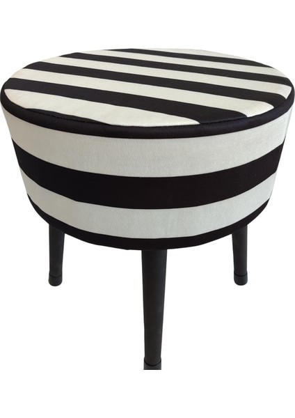 Puf Koltuk Bench Tabure – Zebra Siyah Beyaz Desen - Ahşap Ayaklı - Doğal Modern Stil indirimleri