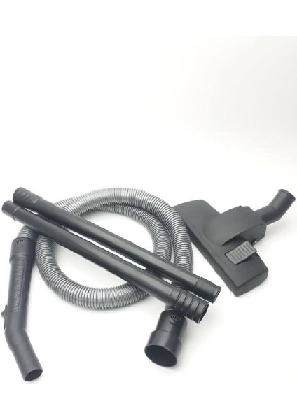 Plastik Borulu Siyah Süpürge Hortum Seti ve Esnek Temizlik