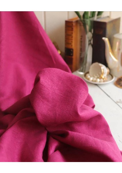 Yargıc•ı Yıkanmış Ham Keten Muazzam Yapıda Koyu Pembe Renkte fiyatları