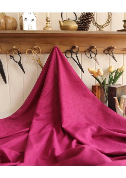 Yargıc•ı Yıkanmış Ham Keten Muazzam Yapıda Koyu Pembe Renkte modelleri