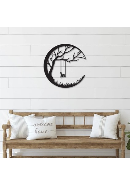 Ay ve Ağaç Desenli Metal Duvar Dekoru modelleri