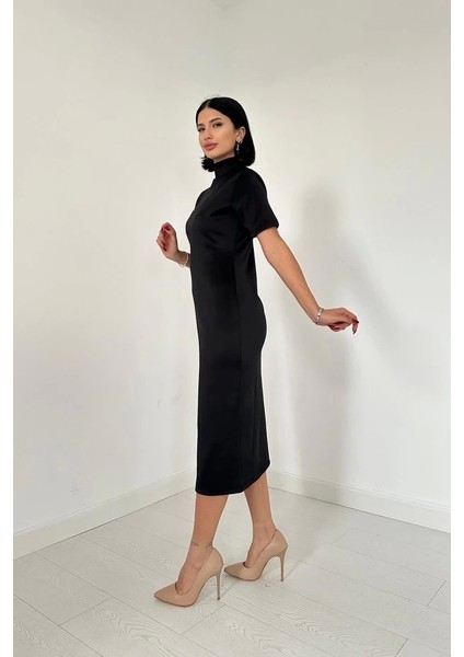 Siyah Balıkçı Yaka Elbise fiyatları