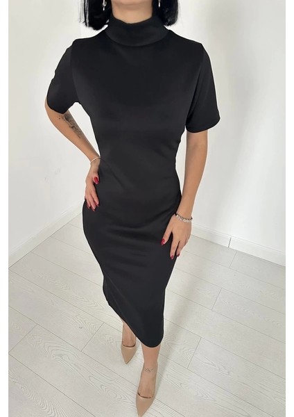 Siyah Balıkçı Yaka Elbise modelleri