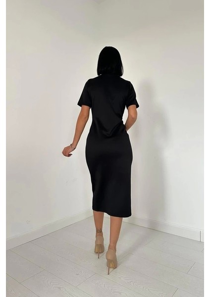 Siyah Balıkçı Yaka Elbise fırsatları