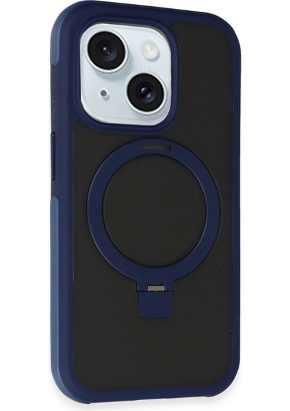 Joko iPhone 15 Zorda Airbag Magsafe Standlı Kapak - Lacivert