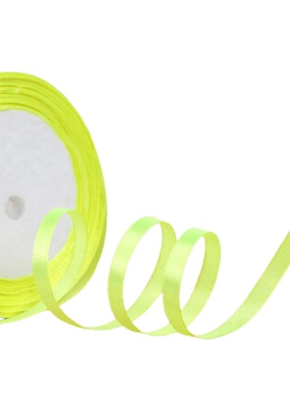 Saten Kurdele 1 cm 10 Metre Açık Sarı