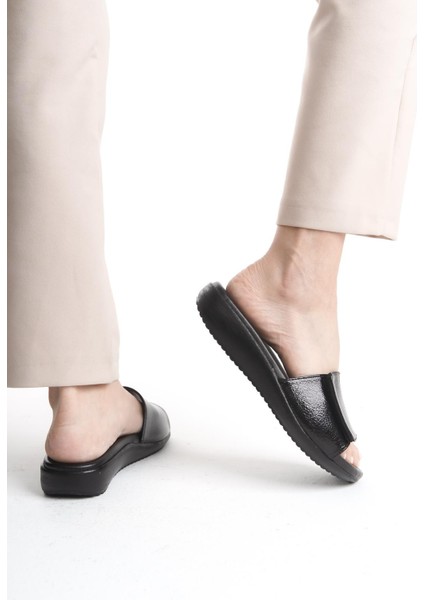 Ortopedik Deri Taban Topuk Dikeni Destekli Günlük Siyah Terlik fırsatları