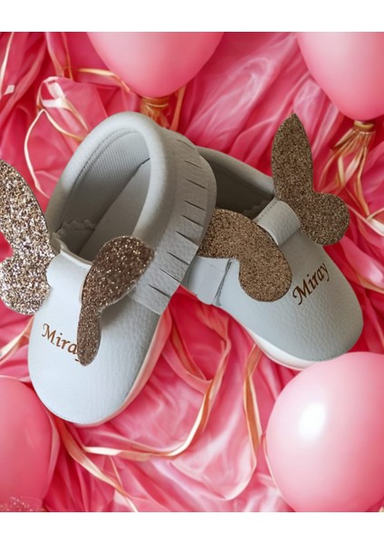 Bebeğinize Özel Altın Renk Simli Ayakkabı