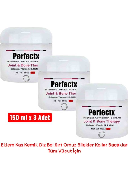 Perfectx Ağrı Giderici Masaj Kremi 150 ml 3 Adet - Diz Bel Eklem Kas Kemik Sırt Omuz Bilekler Boyun Tüm Vücut Ağrılarınız İcin fiyatları