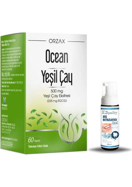 Orzax Ocean Green Tea Takviye Edici Gıda 60 Kapsül + Hediye Diş Beyazlatıcı Köpük