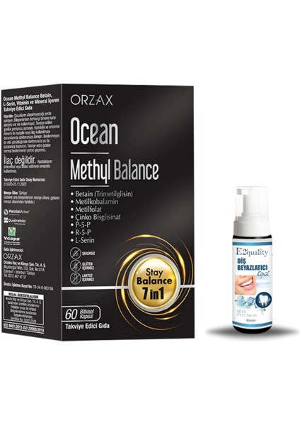 Methyl Balance Takviye Edici Gıda 60 Kapsül + Hediye Diş Beyazlatıcı Köpük