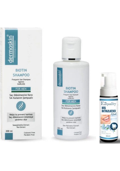 Biotin Shampoo For Men 200ML - Diş Beyazlatıcı Köpük Hediye