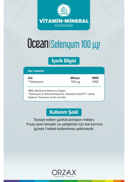 Orzax Selenyum 100MCG 30 Tablet fiyatları