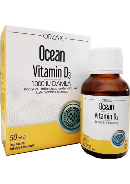 Orzax Vitamin D3 1000 Iu Damla 50 ml