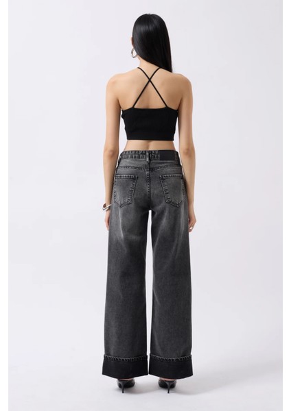 Pencere Detay Fitilli Siyah Crop fiyatları