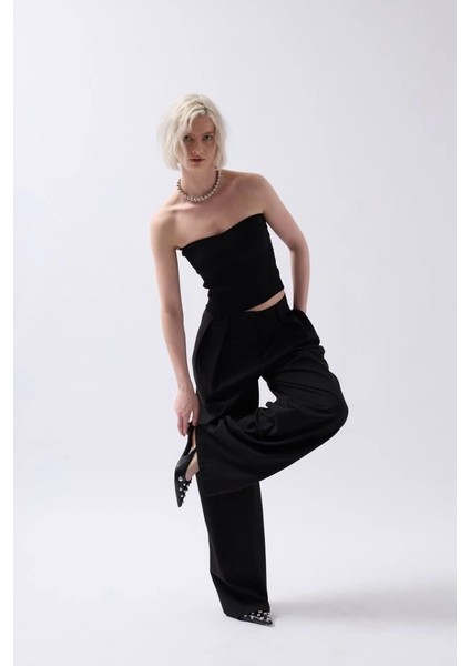 Straplez Dokulu Crop modelleri