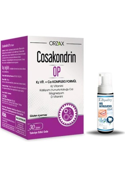 Orzax Cosakondrin-Op 30TABLET + Hediye Diş Beyazlatıcı Köpük