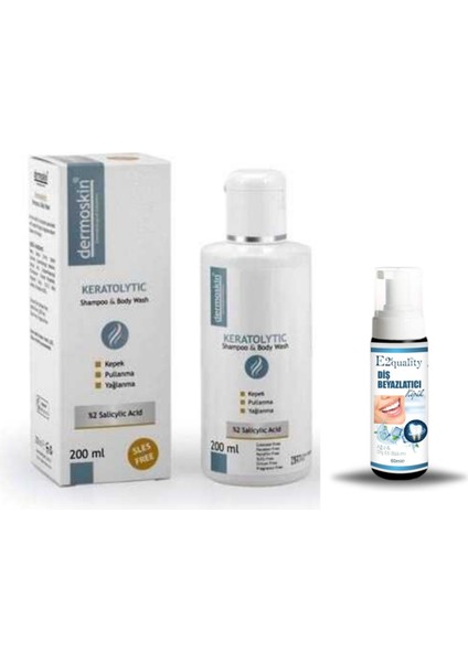 Keratolytic Shampoo & Body Wash 200 ml + Diş Beyazlatıcı Köpük Hediye