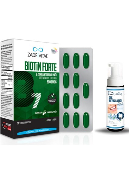 Biotin Forte 30 Yumuşak Kapsül + Hediye Diş Beyazlatıcı Köpük
