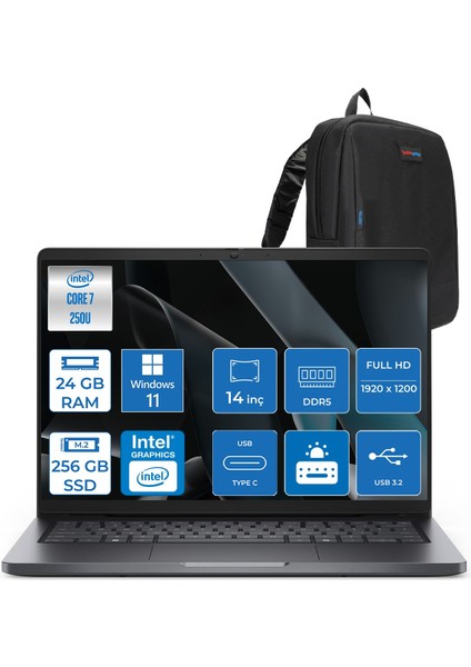 Pro 14 PC14250 Intel Core 7 250U 24GB Ddr5 256GB SSD 14 Fhd+ IPS (1920X1200) 300 Nits WIN11HOME Taşınabilir Bilgisayar. PC14250C7325H01+ZETTAÇANTA