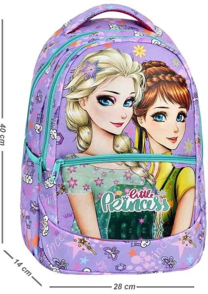 2'li Ilkokul Frozen , Kız Çocuk Beslenmeli Okul Çantası