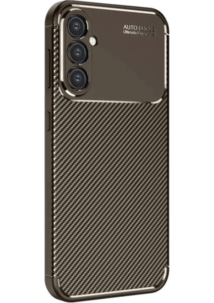 Newface Samsung Galaxy A26 Kılıf Auto Focus Karbon Kapak - Kahverengi