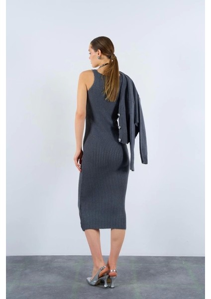 Fitilli Elbise Hırkalı Takım - Füme fiyatları