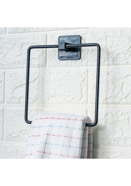 ® Kendiliğinden Yapışkanlı Siyah Paslanmaz Metal Kare Havluluk