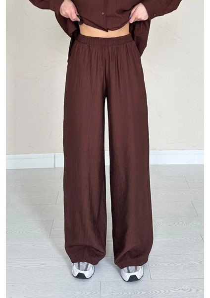 Kahverengi Alice Gömlek ve Bol Kesim Pantolon Takım fırsatları