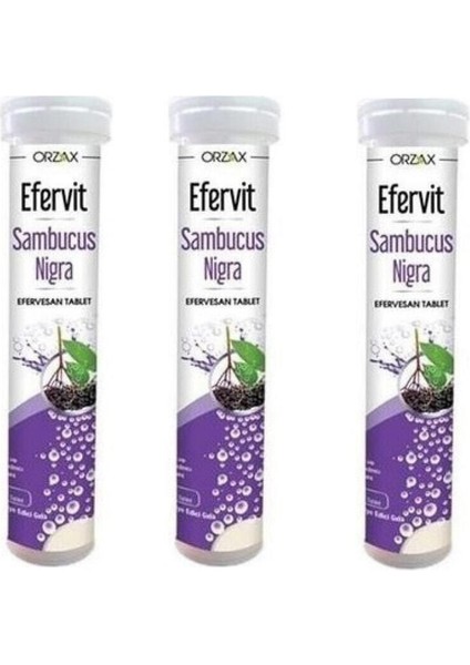 Efervit Sambucus Nigra Efervesan 20 Tablet 3 Adet