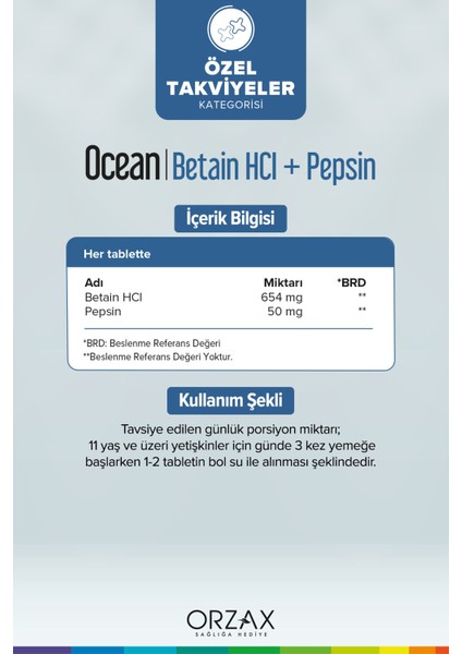 Betain Hcı+ Pepsin 120 Tablet fiyatları