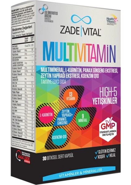 Multivitamin Takviye Edici Gıda 30 Bitkisel Kapsül