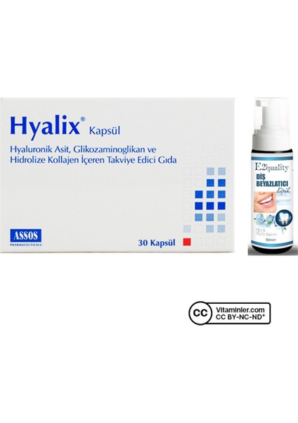 Hyalix 30 Kapsül + Diş Beyazlatıcı Köpük Hediye