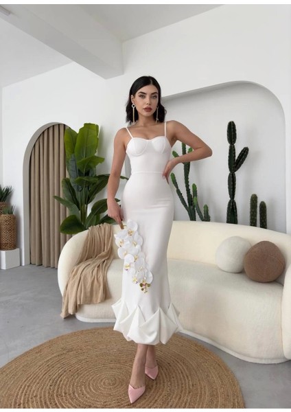 Dominic Eteği Büzgülü Midi Boy Elbise fiyatları