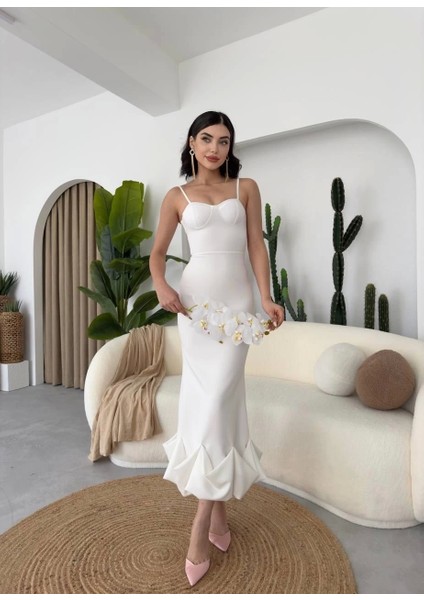 Dominic Eteği Büzgülü Midi Boy Elbise modelleri