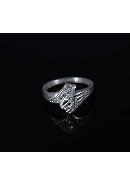 Beyaz Zirkon Taşlı 925 Ayar Gümüş Kadın Yüzük Parmağa Göre Ayarlanır Tek Ebat Mevcut 2.15 gr