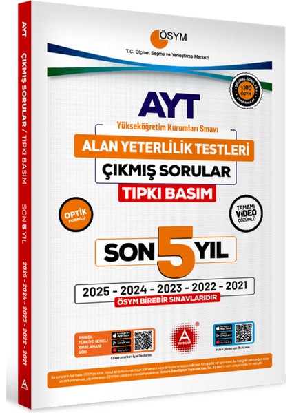 Son 5 Yıl Ayt-Tyt ve Msü Sınavları Ösym Çıkmış Sorular Tıpkı Basım 2026 Model fiyatları
