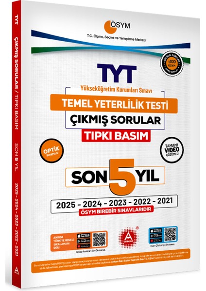 Son 5 Yıl Ayt-Tyt ve Msü Sınavları Ösym Çıkmış Sorular Tıpkı Basım 2026 Model modelleri