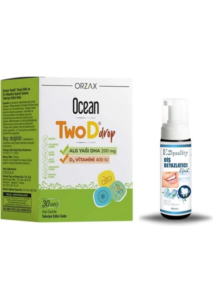 Orzax Ocean Twod Drop D3 Vitamini 400 Iu 30 ml + Hediye Diş Beyazlatıcı Köpük