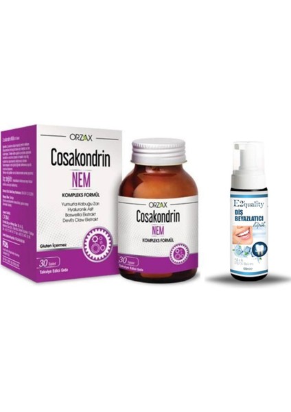 Orzax Cosakondrin Nem 30TABLET + Hediye Diş Beyazlatıcı Köpük