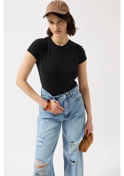 Likralı Basic T-Shirt modelleri