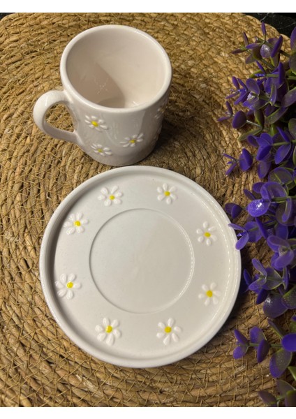 12 Parça 6 Kişilik Papatya Desenli Kahve Fincan Takımı fırsatları