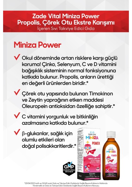 Miniza Power Sıvı Takviye Edici Gıda 150 ml fiyatları