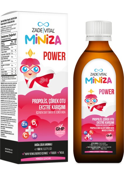 Miniza Power Sıvı Takviye Edici Gıda 150 ml